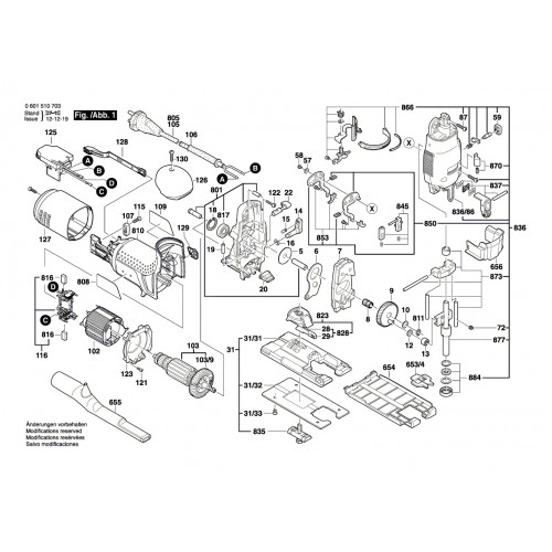 Запчасти для лобзика Bosch GST 135CE